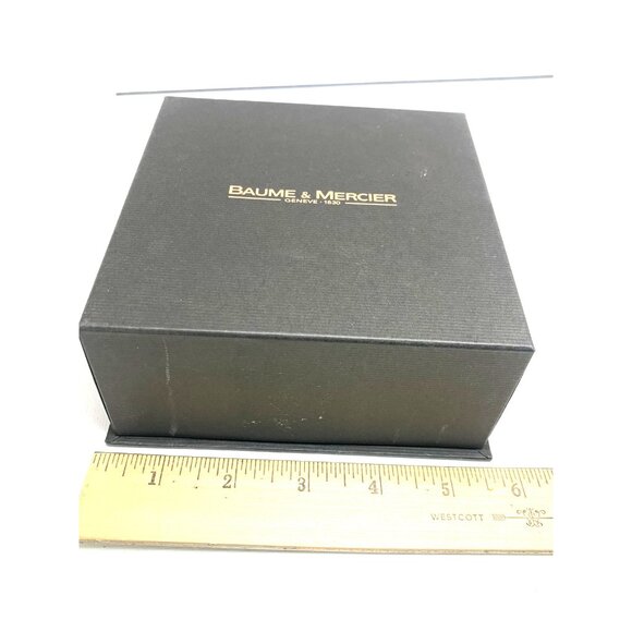 Baume & Mercier Box Watch Presentation Gray Cardboard Brown Wooden Empty - Picture 5 of 12